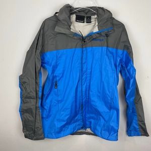Marmot Windproof Waterproof Hooded Jacket Royal blue and gray size Small